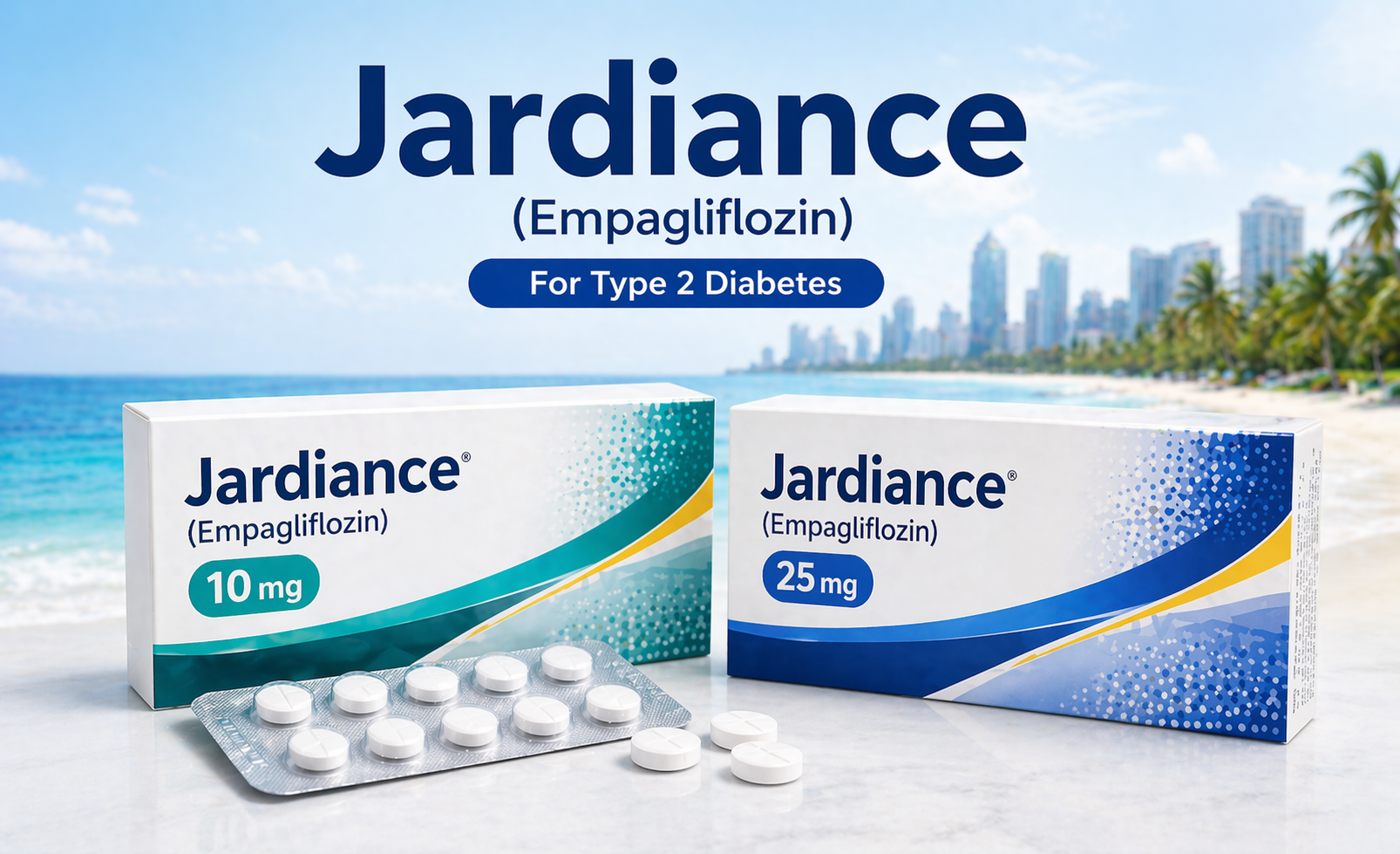 Jardiance empagliflozin 10mg and 25mg tablets for type 2 diabetes treatment in Pattaya Thailand