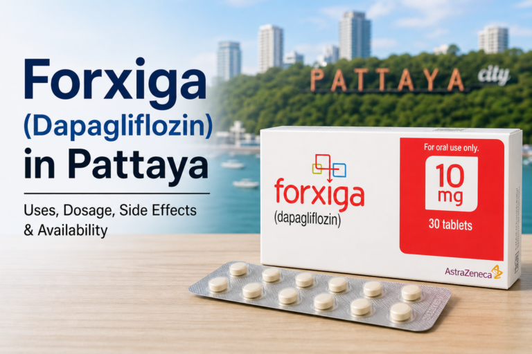 Forxiga dapagliflozin 10mg tablets in Pattaya Thailand for diabetes heart failure kidney disease