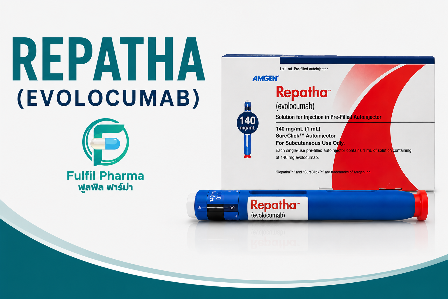 Repatha (Evolocumab) injection pen available in Pattaya, Thailand